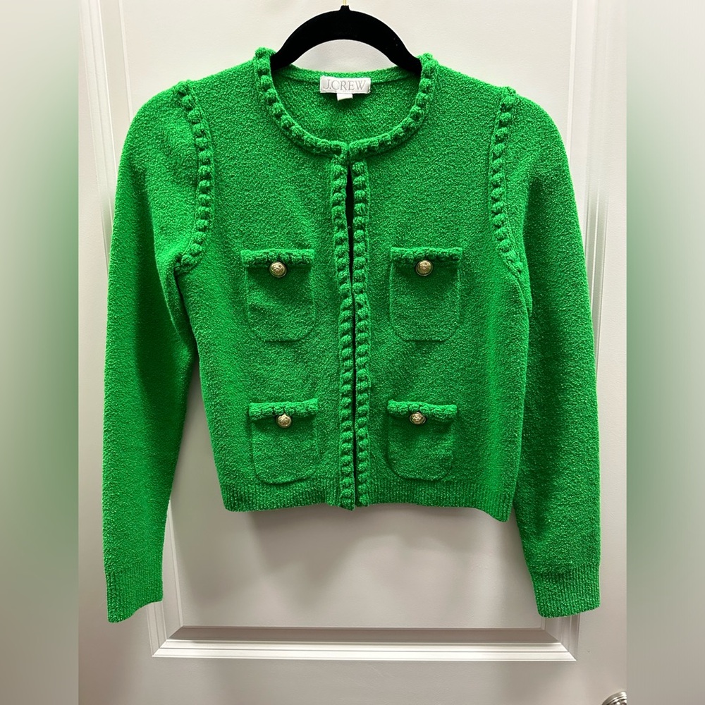 J. Crew Green Lady Sweater Jacket XXS NWOT